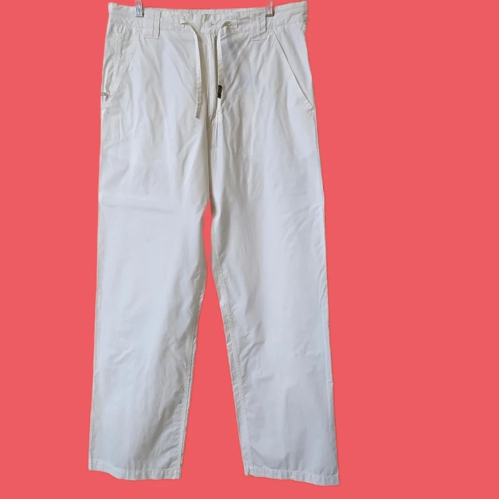 Men's White Drawstring Casual Pants